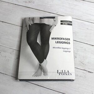 Ulla Popken Women's Black Leggings Plus Size 4X 30 32 Footless Tights